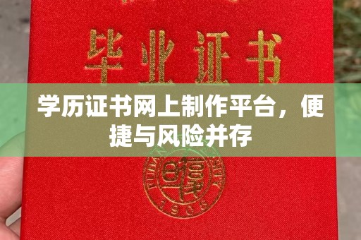 昭苏学历证书网上制作平台，便捷与风险并存